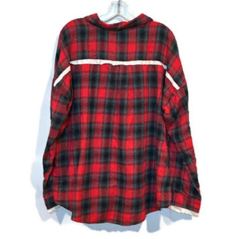 POL Red Plaid Button Down Shirt - Picture 5 of 7